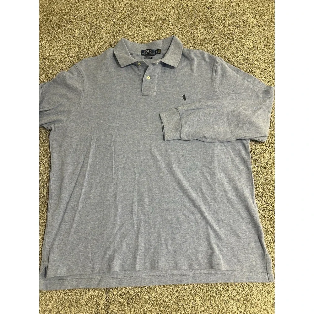 Polo Ralph Lauren Polo Mens XL‎ Long Sleeve Classic Fit Embroidered Pony Blue
